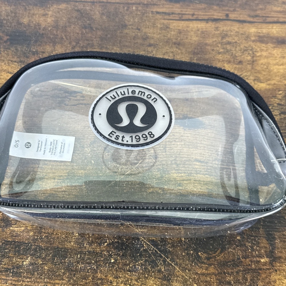 Lululemon Everywhere Clear Clutch Pack 1L Clear Black LU9BE3S Modified